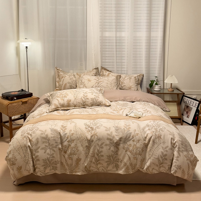 91家纺网 家纺一手货源 找家纺 卡普二店 2025新款全棉纯棉磨毛加厚四件套系列-四件套 挪威花园