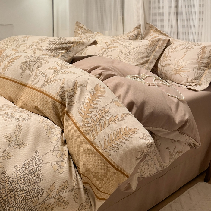 91家纺网 家纺一手货源 找家纺 卡普二店 2025新款全棉纯棉磨毛加厚四件套系列-四件套 挪威花园