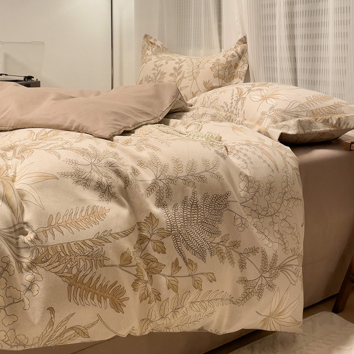 91家纺网 家纺一手货源 找家纺 卡普二店 2025新款全棉纯棉磨毛加厚四件套系列-四件套 挪威花园