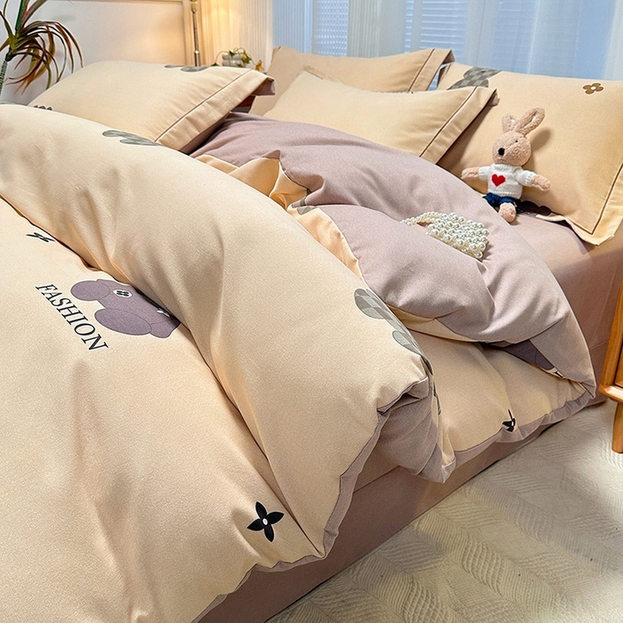 卡普二店 2025新款全棉纯棉磨毛加厚四件套系列-四件套 欧尼熊