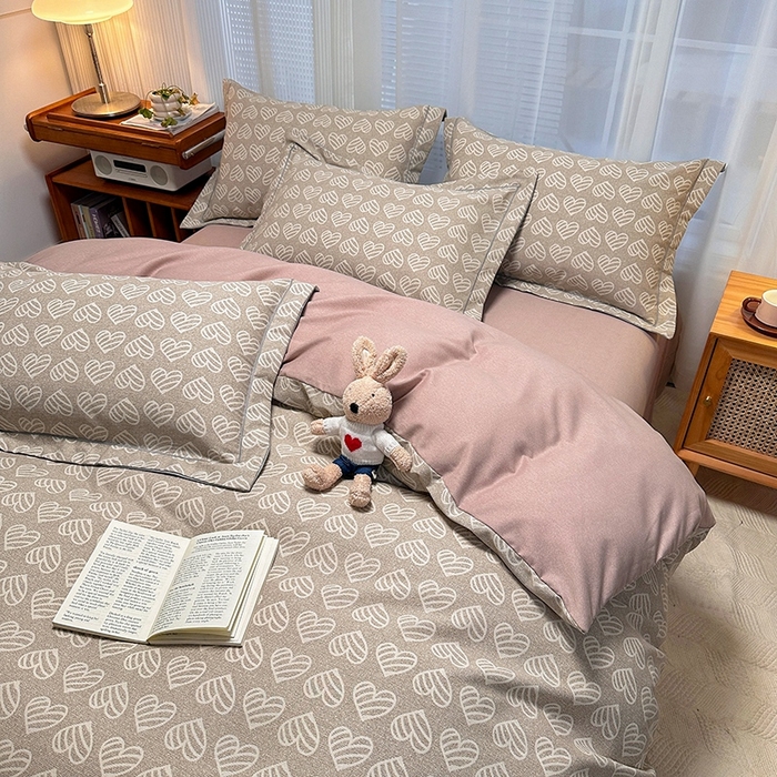 91家纺网 家纺一手货源 找家纺 卡普二店 2025新款全棉纯棉磨毛加厚四件套系列-四件套 桑尼