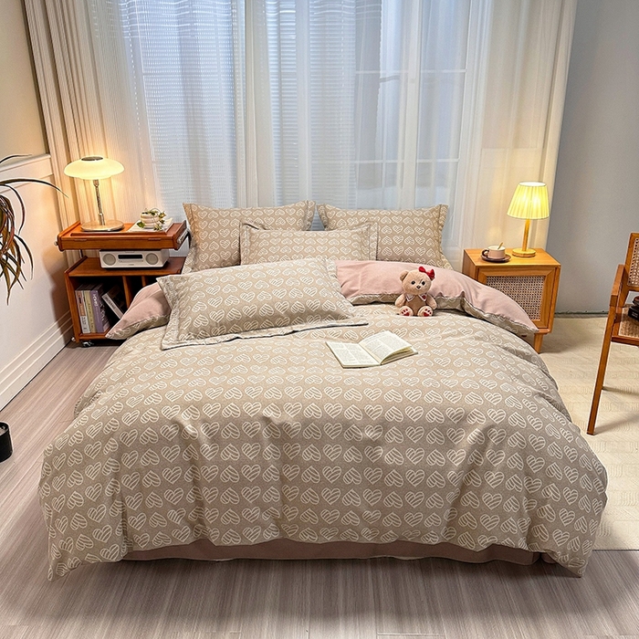 91家纺网 家纺一手货源 找家纺 卡普二店 2025新款全棉纯棉磨毛加厚四件套系列-四件套 桑尼