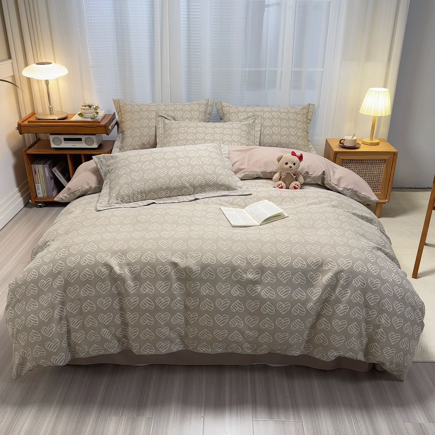 91家纺网 家纺一手货源 找家纺 卡普二店 2025新款全棉纯棉磨毛加厚四件套系列-四件套 桑尼