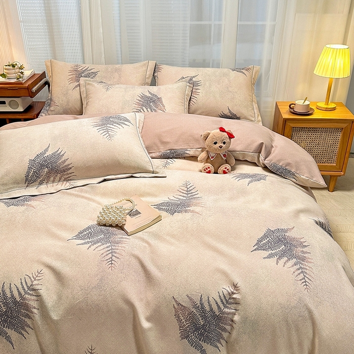 91家纺网 家纺一手货源 找家纺 卡普二店 2025新款全棉纯棉磨毛加厚四件套系列-四件套 杉杉恋曲