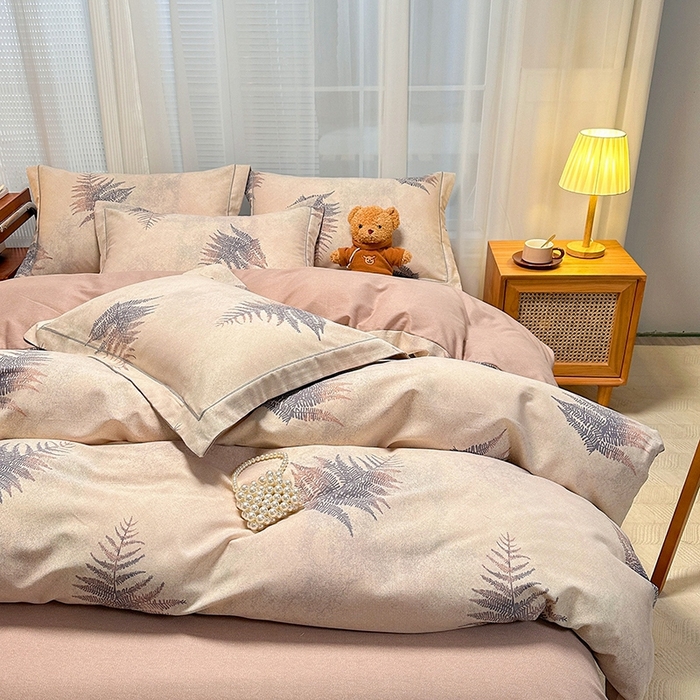 91家纺网 家纺一手货源 找家纺 卡普二店 2025新款全棉纯棉磨毛加厚四件套系列-四件套 杉杉恋曲