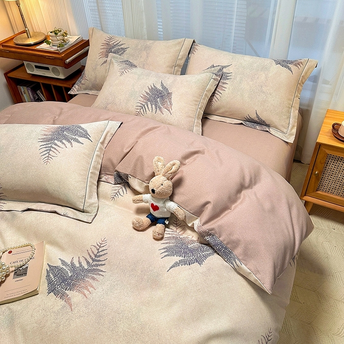 91家纺网 家纺一手货源 找家纺 卡普二店 2025新款全棉纯棉磨毛加厚四件套系列-四件套 杉杉恋曲