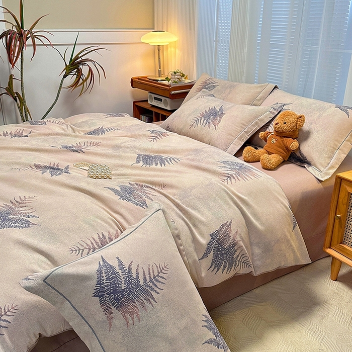 91家纺网 家纺一手货源 找家纺 卡普二店 2025新款全棉纯棉磨毛加厚四件套系列-四件套 杉杉恋曲