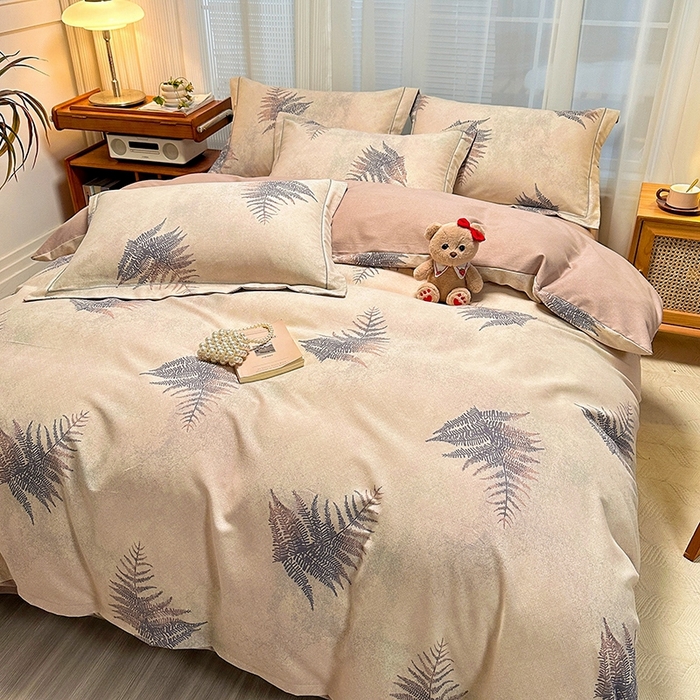 91家纺网 家纺一手货源 找家纺 卡普二店 2025新款全棉纯棉磨毛加厚四件套系列-四件套 杉杉恋曲