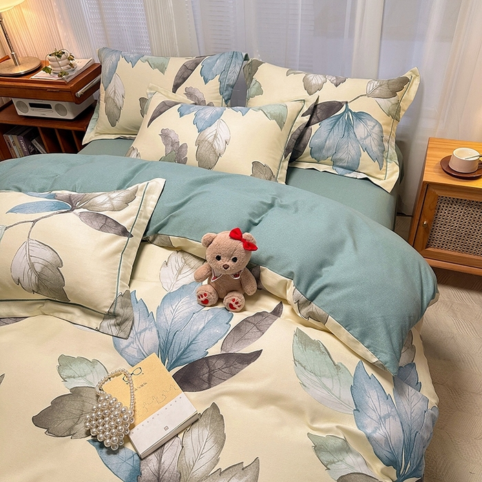 91家纺网 家纺一手货源 找家纺 卡普二店 2025新款全棉纯棉磨毛加厚四件套系列-四件套 水墨江南