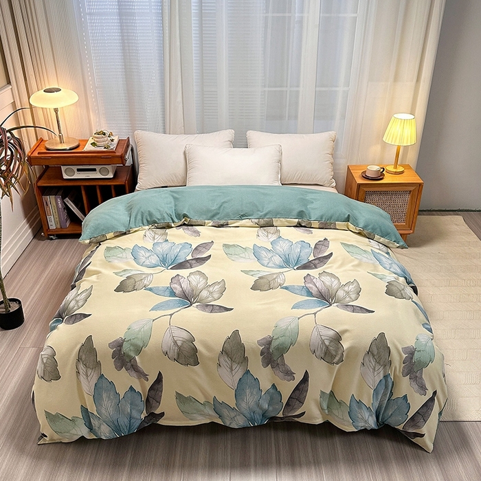 91家纺网 家纺一手货源 找家纺 卡普二店 2025新款全棉纯棉磨毛加厚四件套系列-四件套 水墨江南