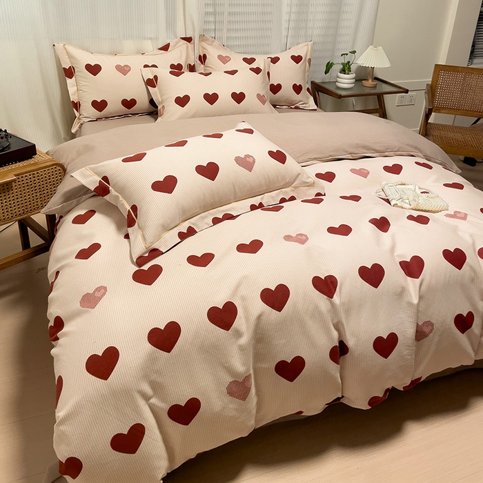 91家纺网 家纺一手货源 找家纺 卡普二店 2025新款全棉纯棉磨毛加厚四件套系列-四件套 完美恋人