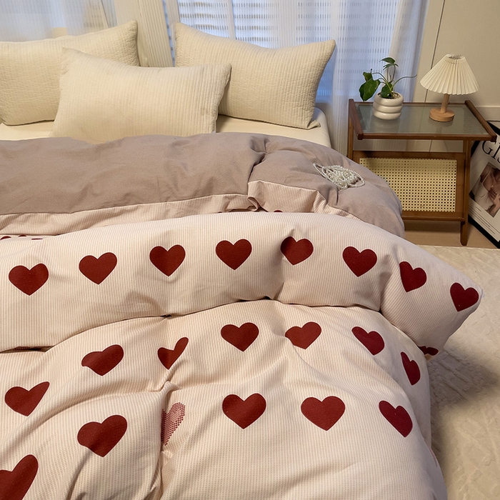 91家纺网 家纺一手货源 找家纺 卡普二店 2025新款全棉纯棉磨毛加厚四件套系列-四件套 完美恋人