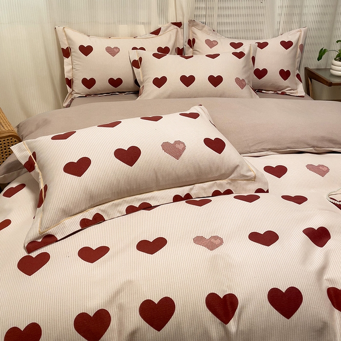 91家纺网 家纺一手货源 找家纺 卡普二店 2025新款全棉纯棉磨毛加厚四件套系列-四件套 完美恋人