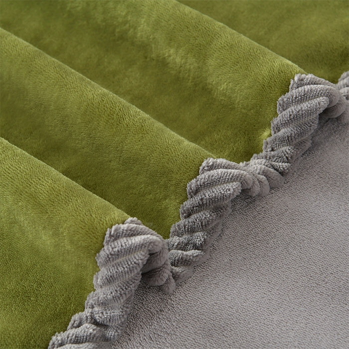 91家纺网 家纺一手货源 找家纺 妮恒美 2025新款加厚牛奶绒刺绣四件套-熊猫系列 熊猫-草绿