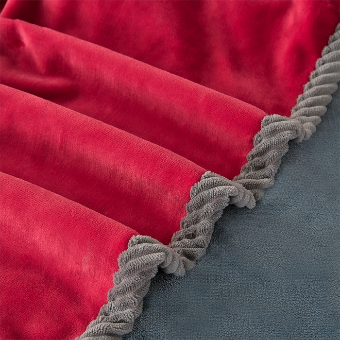 91家纺网 家纺一手货源 找家纺 妮恒美 2025新款加厚牛奶绒刺绣四件套-熊猫系列 熊猫-火山红