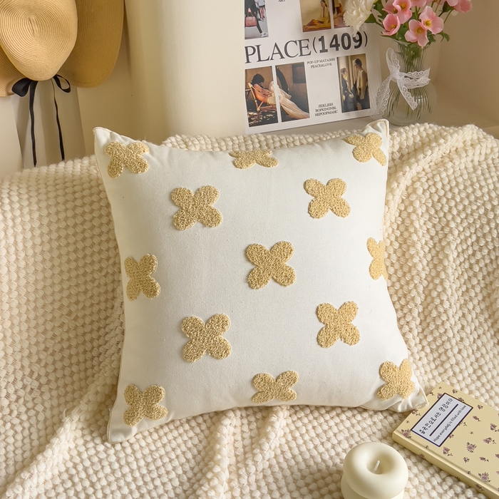 91家纺网 家纺一手货源 找家纺 （总）诺可 2025新款醒春集全棉毛巾绣抱枕枕头枕芯-彩色后花园简约系列