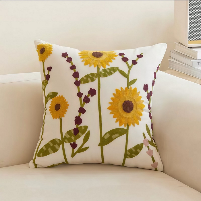 91家纺网 家纺一手货源 找家纺 （总）诺可 2025新款醒春集全棉毛巾绣抱枕枕头枕芯-彩色后花园简约系列