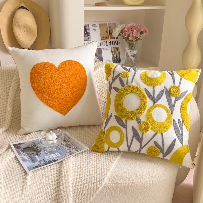 91家纺网 家纺一手货源 找家纺 诺可 2025新款醒春集全棉毛巾绣抱枕枕头枕芯-彩色后花园简约系列 组合图仅供参考