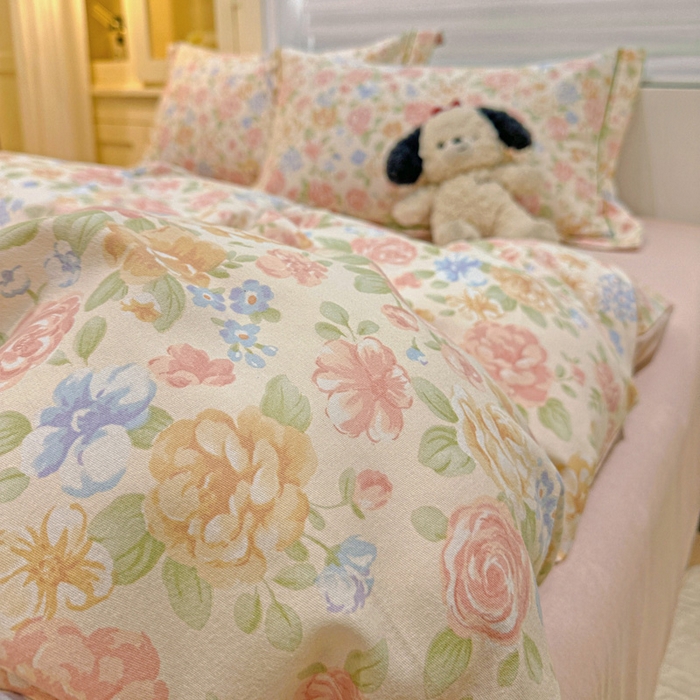 91家纺网 家纺一手货源 找家纺 卡普二店 2025新款全棉纯棉磨毛加厚四件套系列-四件套 花恋