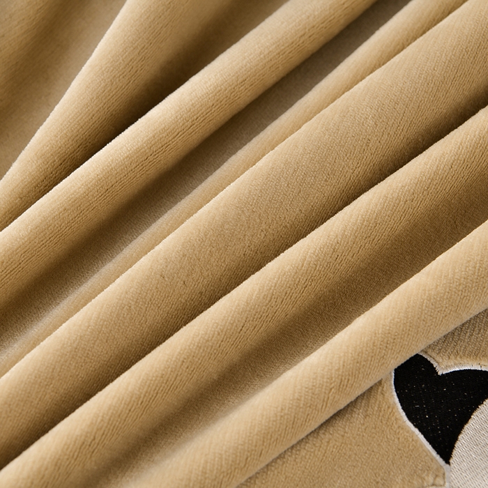 91家纺网 家纺一手货源 找家纺 妮恒美 2025新款加厚牛奶绒刺绣四件套-熊猫系列 熊猫-浅咖