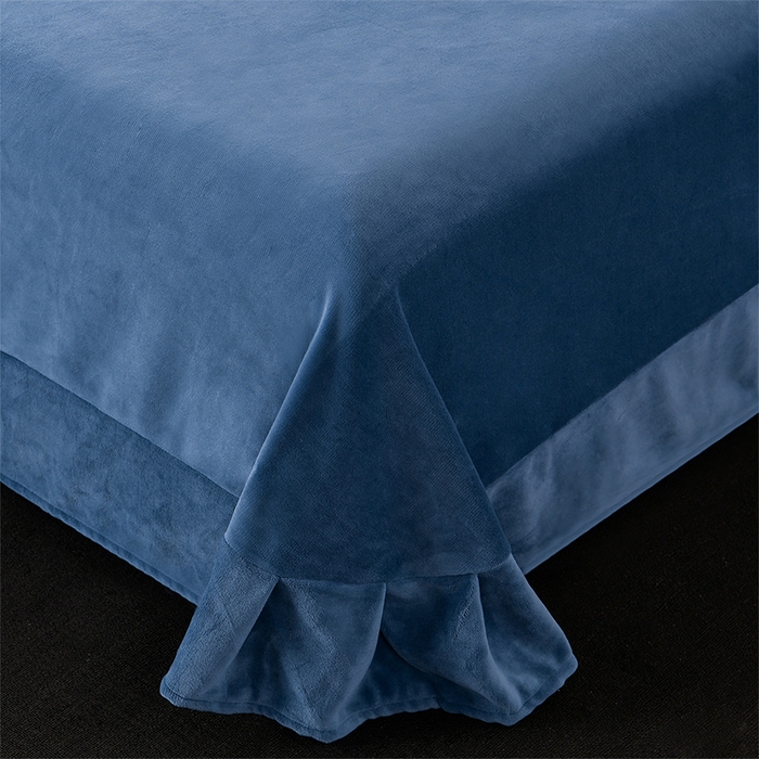 91家纺网 家纺一手货源 找家纺 妮恒美 2025新款加厚牛奶绒刺绣四件套-熊猫系列 熊猫-雾蓝