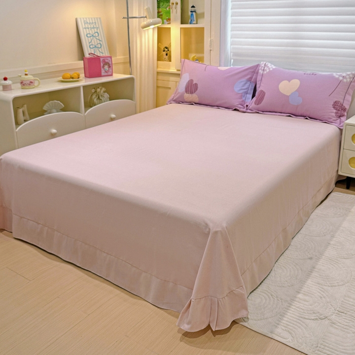 91家纺网 家纺一手货源 找家纺 卡普二店 2025新款全棉纯棉磨毛加厚四件套系列-四件套 怦然心动