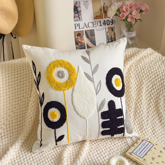 诺可 2025新款醒春集全棉毛巾绣抱枕枕头枕芯-彩色后花园简约系列 紫薇