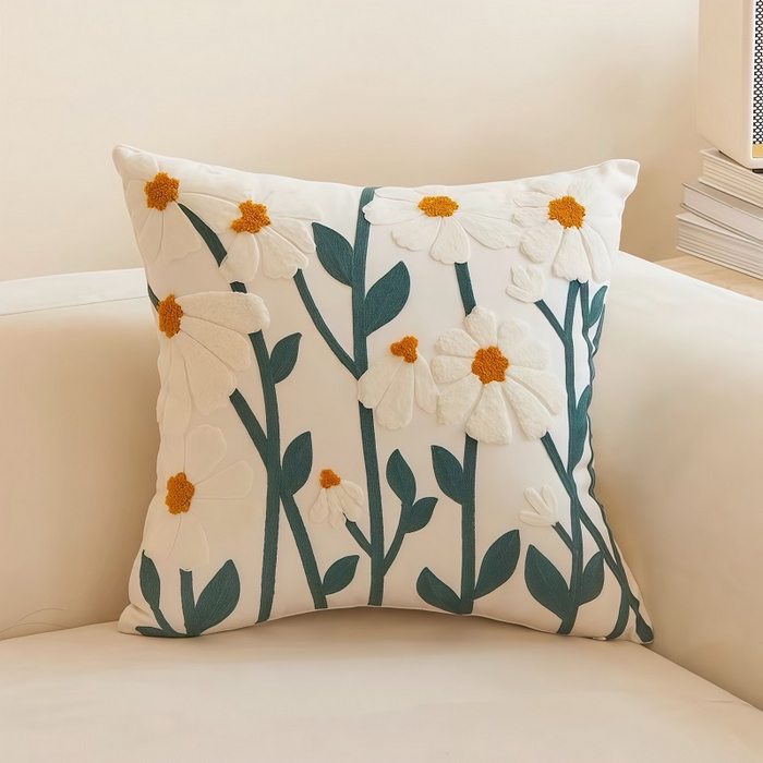 91家纺网 家纺一手货源 找家纺 （总）诺可 2025新款醒春集全棉毛巾绣抱枕枕头枕芯-彩色春日花束系列