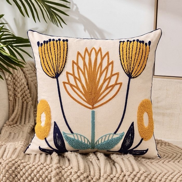 诺可 2025新款醒春集全棉毛巾绣抱枕枕头枕芯-彩色春日花束系列 莲蓬