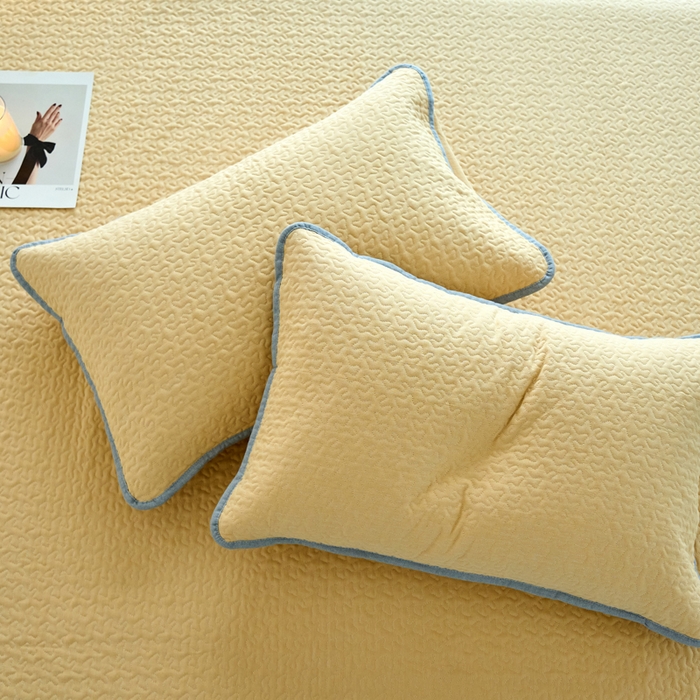 91家纺网 家纺一手货源 找家纺 春皖家纺 2025新款全棉纯棉多功能单枕套 枕套单件 洛格-黄