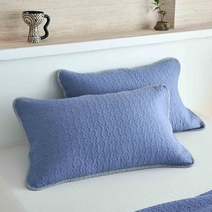 91家纺网 家纺一手货源 找家纺 春皖家纺 2025新款全棉纯棉多功能单枕套 枕套单件 艾迪-蓝