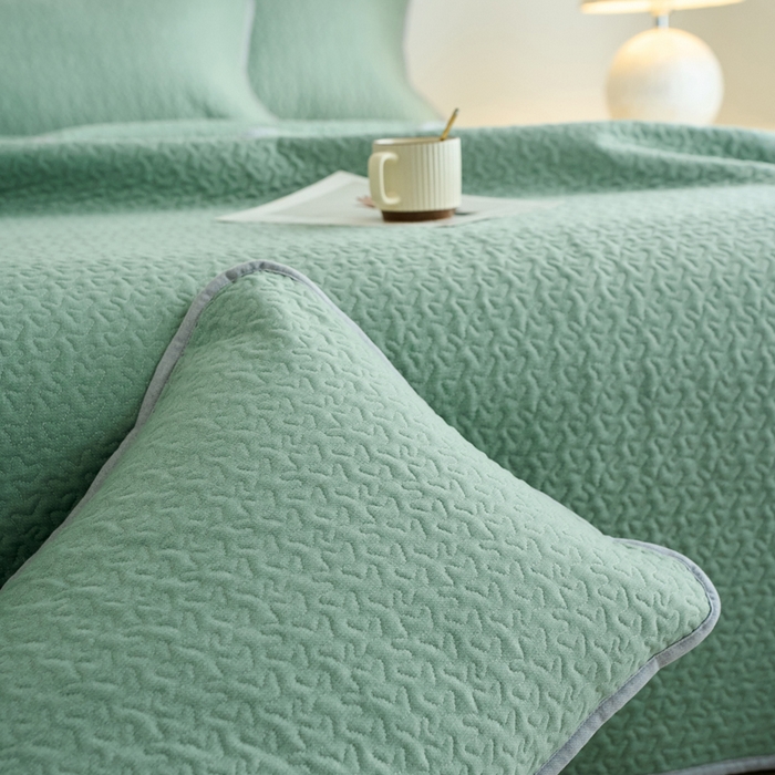 91家纺网 家纺一手货源 找家纺 春皖家纺 2025新款全棉纯棉多功能单枕套 枕套单件 艾迪-绿