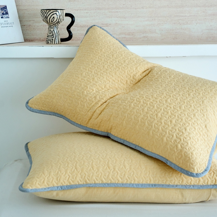 91家纺网 家纺一手货源 找家纺 春皖家纺 2025新款全棉纯棉多功能单枕套 枕套单件 洛格-黄