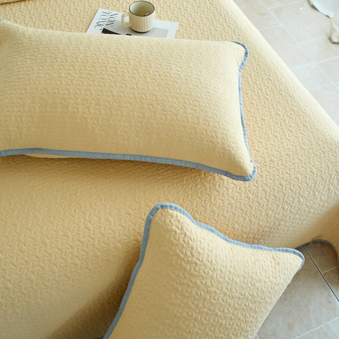 91家纺网 家纺一手货源 找家纺 春皖家纺 2025新款全棉纯棉多功能单枕套 枕套单件 洛格-黄