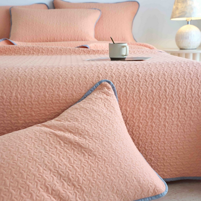 91家纺网 家纺一手货源 找家纺 春皖家纺 2025新款全棉纯棉多功能单枕套 枕套单件 洛格-玉色