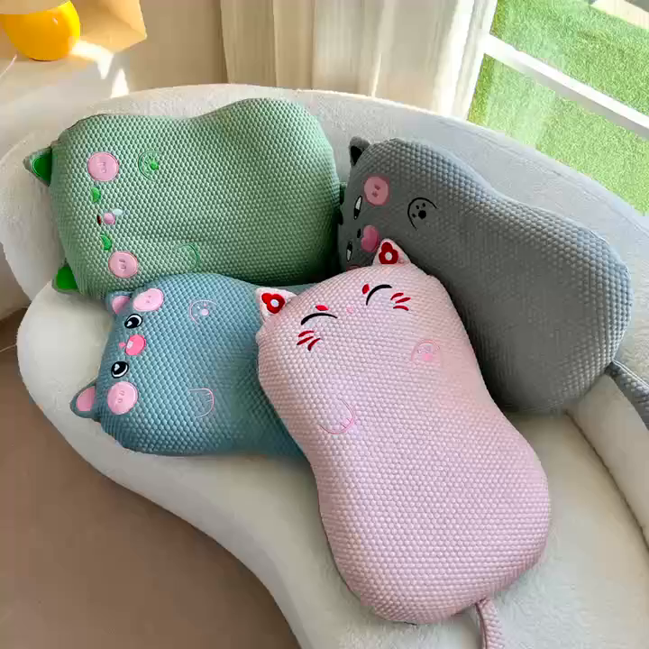 91家纺网 家纺一手货源 找家纺 （总）诺可 2025新款凉感凉豆豆记忆枕猫肚枕枕头枕芯-冰招财猫
