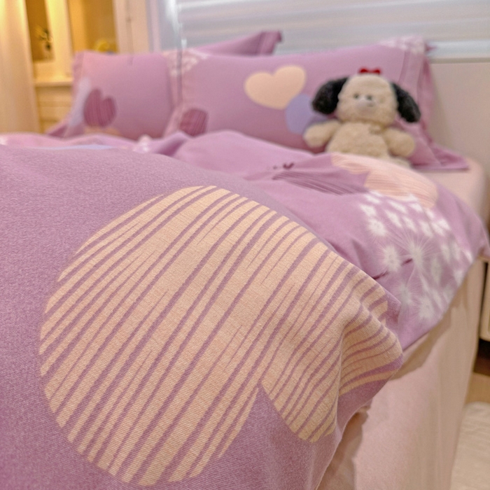 91家纺网 家纺一手货源 找家纺 卡普二店 2025新款全棉纯棉磨毛加厚单品系列-被套单件单被套 怦然心动