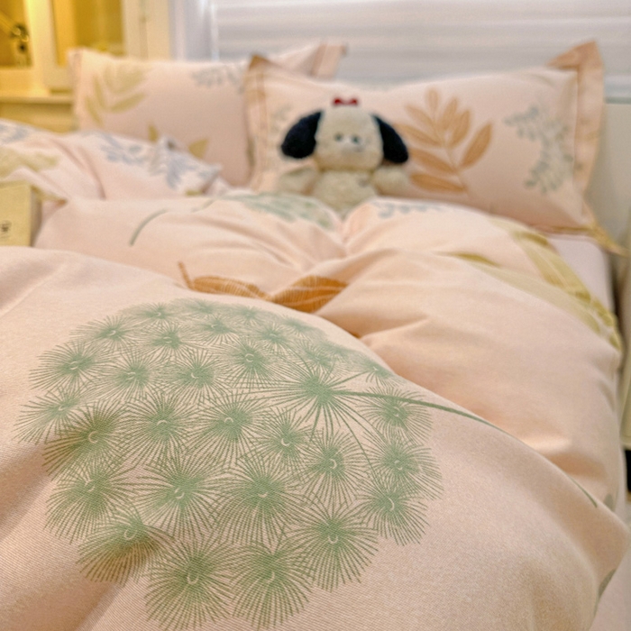 91家纺网 家纺一手货源 找家纺 卡普二店 2025新款全棉纯棉磨毛加厚单品系列-被套单件单被套 芊芊叶语