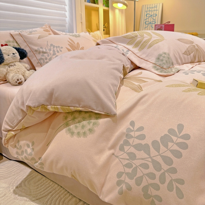 91家纺网 家纺一手货源 找家纺 卡普二店 2025新款全棉纯棉磨毛加厚单品系列-被套单件单被套 芊芊叶语