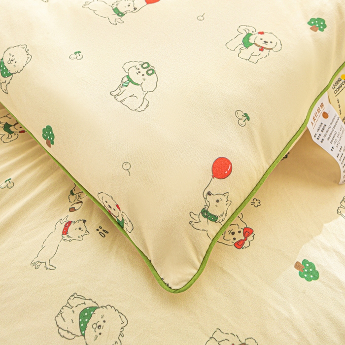 91家纺网 家纺一手货源 找家纺 恋之巢家纺 2025新款莫代尔针织大豆蛋白被子被芯 法式小狗