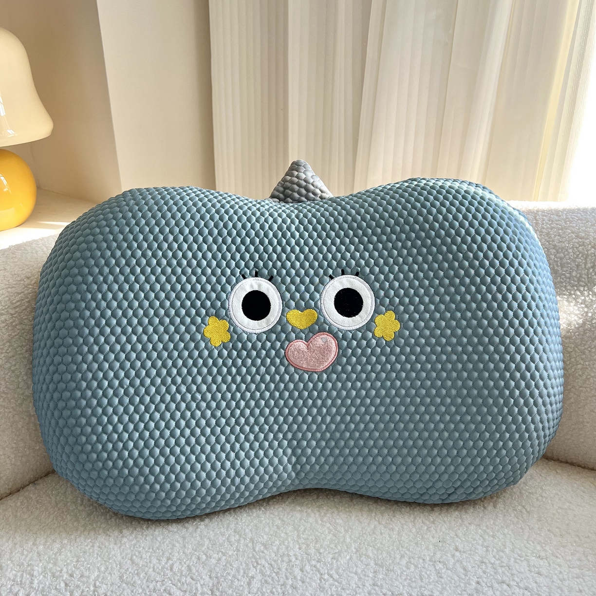 诺可 2025新款凉感凉豆豆记忆枕猫肚枕枕头枕芯-小怪兽 蓝色