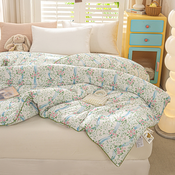 91家纺网 家纺一手货源 找家纺 恋之巢家纺 2025新款莫代尔针织大豆蛋白被子被芯 花漾