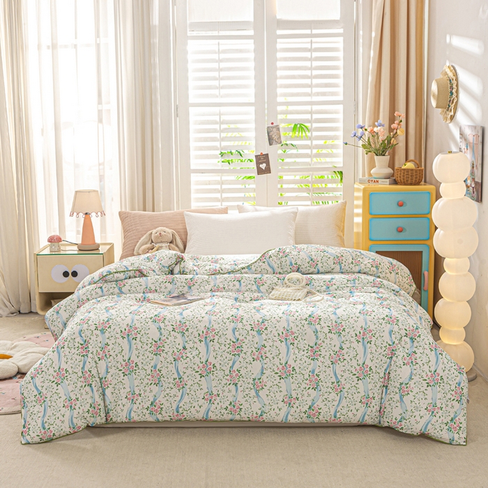 91家纺网 家纺一手货源 找家纺 恋之巢家纺 2025新款莫代尔针织大豆蛋白被子被芯 花漾