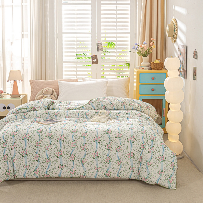 91家纺网 家纺一手货源 找家纺 恋之巢家纺 2025新款莫代尔针织大豆蛋白被子被芯 花漾