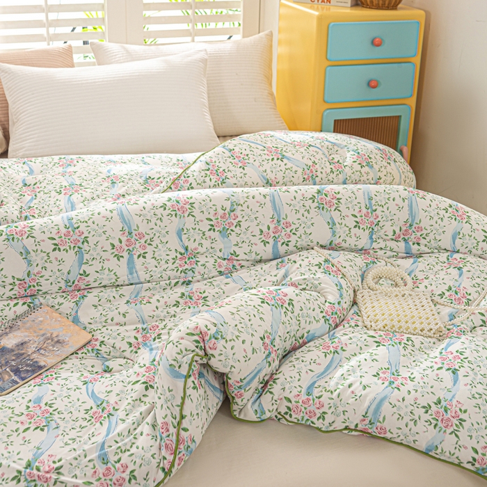 91家纺网 家纺一手货源 找家纺 恋之巢家纺 2025新款莫代尔针织大豆蛋白被子被芯 花漾