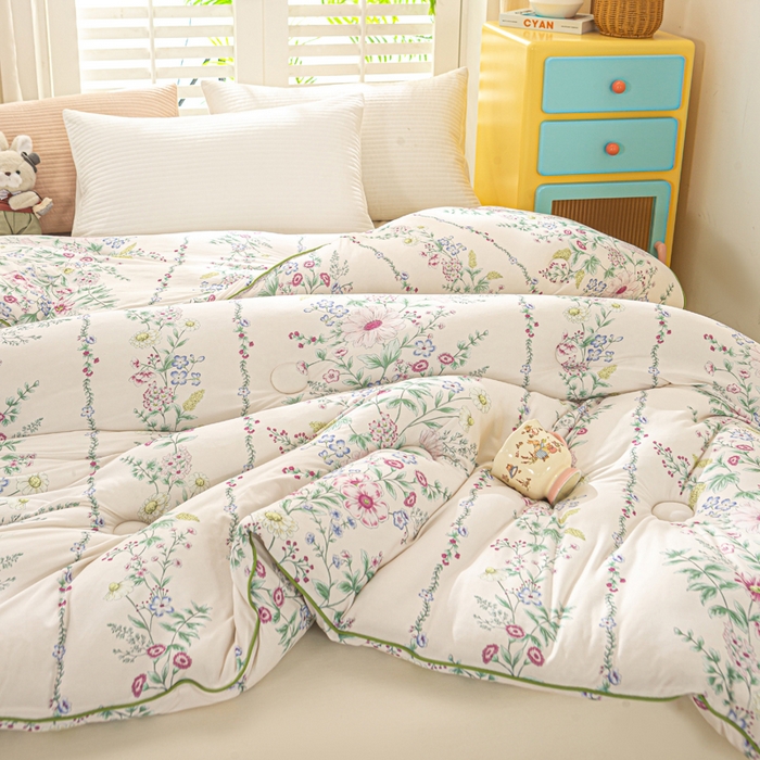 91家纺网 家纺一手货源 找家纺 恋之巢家纺 2025新款莫代尔针织大豆蛋白被子被芯 花韵