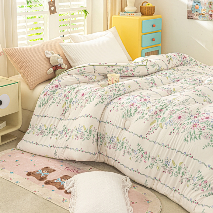 91家纺网 家纺一手货源 找家纺 恋之巢家纺 2025新款莫代尔针织大豆蛋白被子被芯 花韵