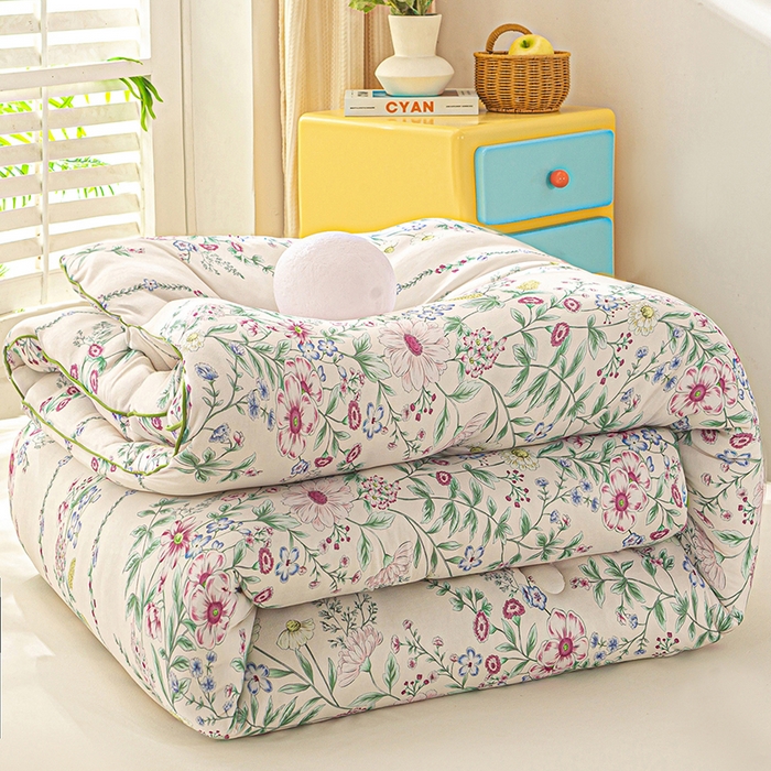 91家纺网 家纺一手货源 找家纺 恋之巢家纺 2025新款莫代尔针织大豆蛋白被子被芯 花韵