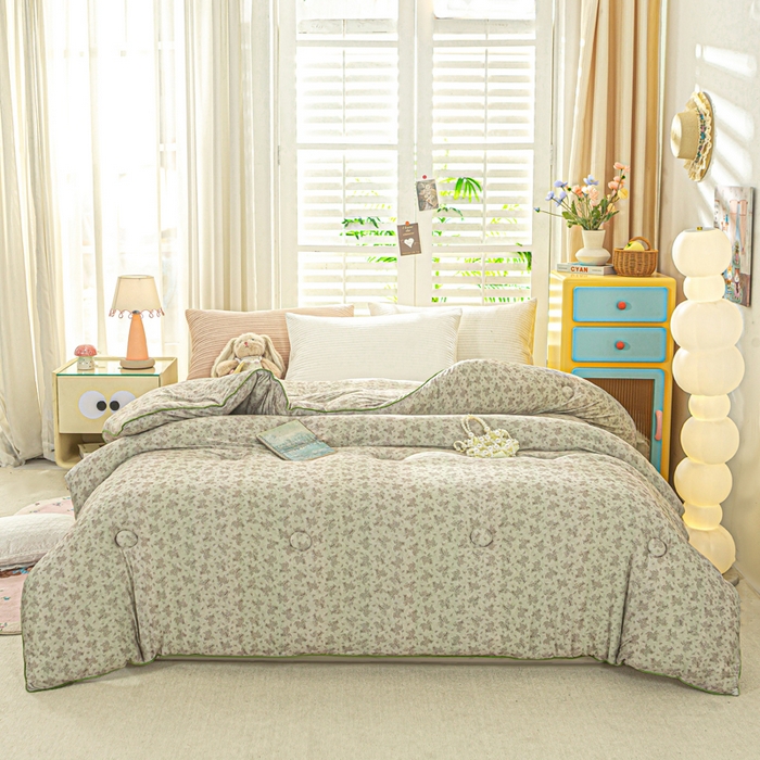 91家纺网 家纺一手货源 找家纺 恋之巢家纺 2025新款莫代尔针织大豆蛋白被子被芯 觅影