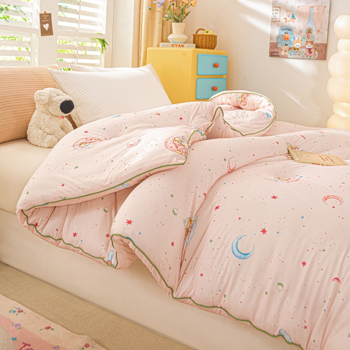 91家纺网 家纺一手货源 找家纺 恋之巢家纺 2025新款莫代尔针织大豆蛋白被子被芯 软糖月光兔